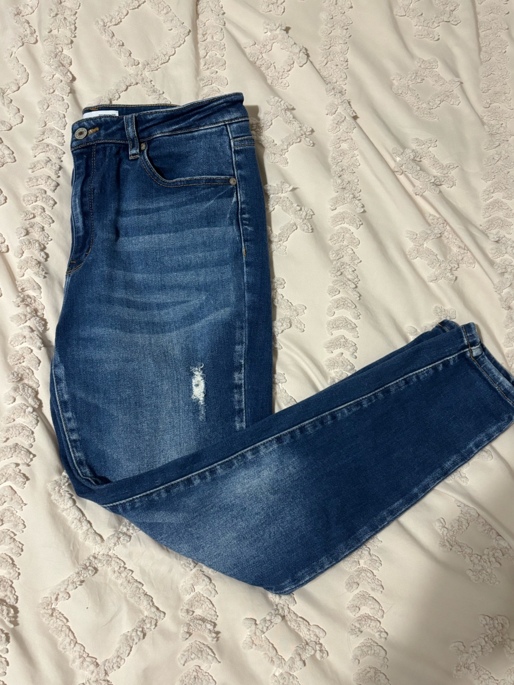 KanCan Dark Blue Skinny Jeans with Light Distress